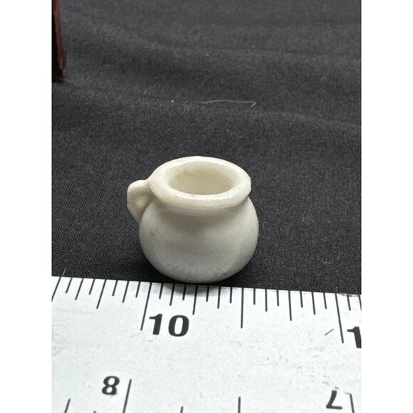 Miniature Vintage Mirror Ceramic Pitcher Tapestry Bag Candles Set Chamber Pot Va - Picture 9 of 13